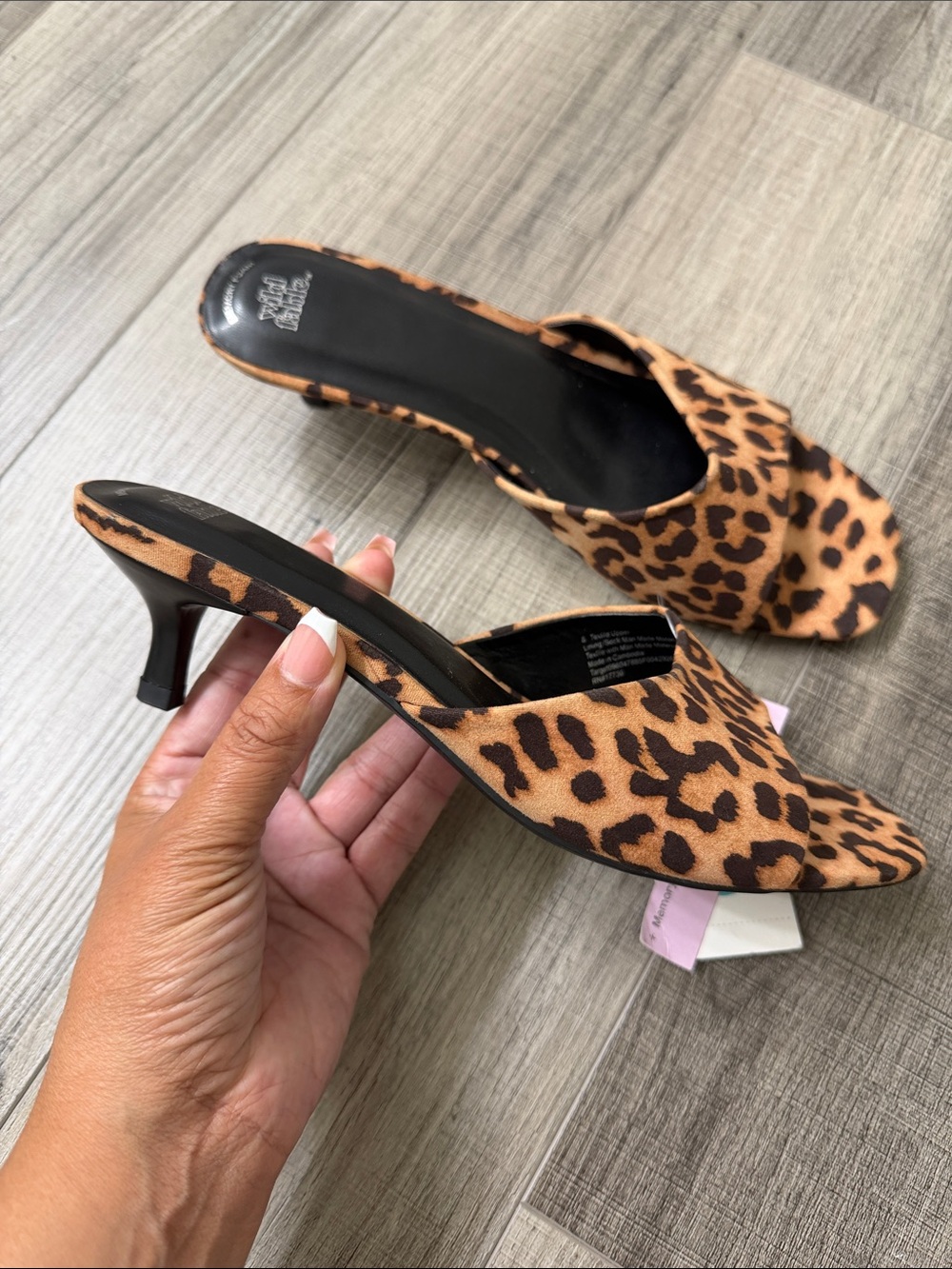 wild fable Leopard Print Slide Kitten Heels - Tan and Black